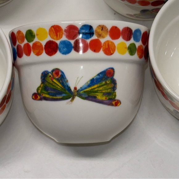 Set of 5 Eric Carle Portmeirion The Very Hungry Caterpillar ceramic bowls - Picture 3 of 9